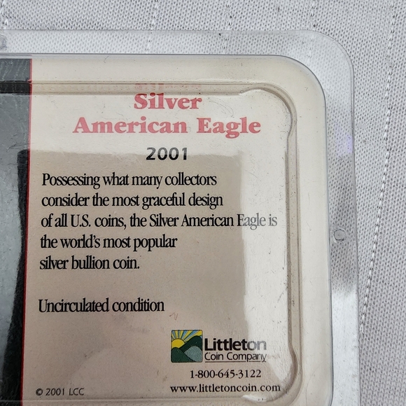 2001 Silver American Eagle Coin One Dollar - Picture 3 of 4